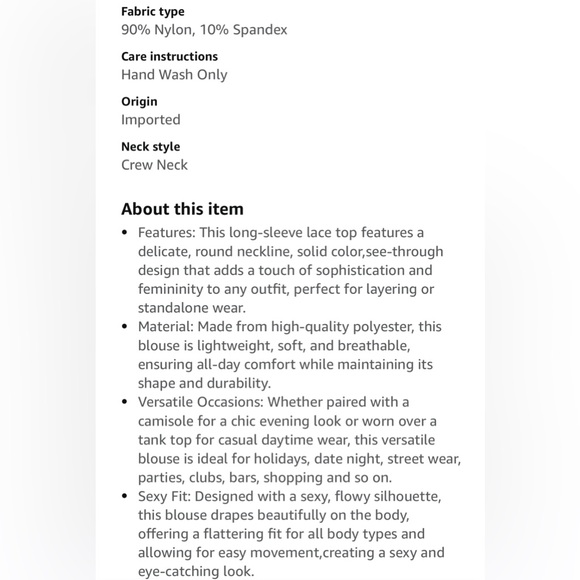 Elegant White Lace Sheer Top - Picture 3 of 3